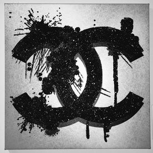 20x20 Chanel embellished glitter canvas print art